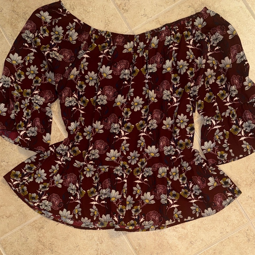 Alya Burgundy Floral Blouse